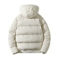 thumbnail image 5 of Mrmaere Men's Hooded Puffer Jacket Zip-Front Warm Casual Outerwear for Winter Daily & Outdoor Wear Beige L, 5 of 5