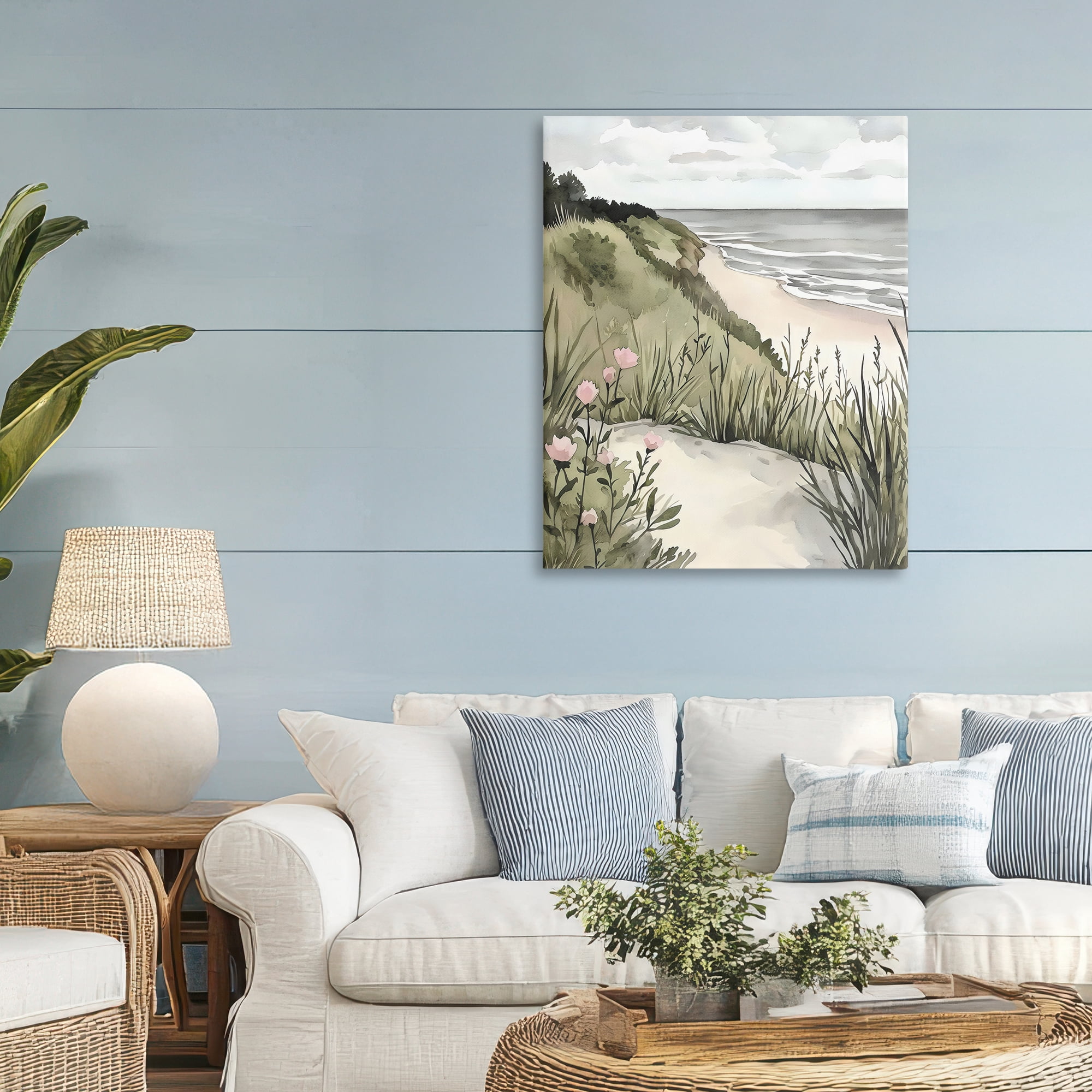 Stupell Industries Coastal Calm on Sandy Dunes Canvas Wall Art, design by Riley B