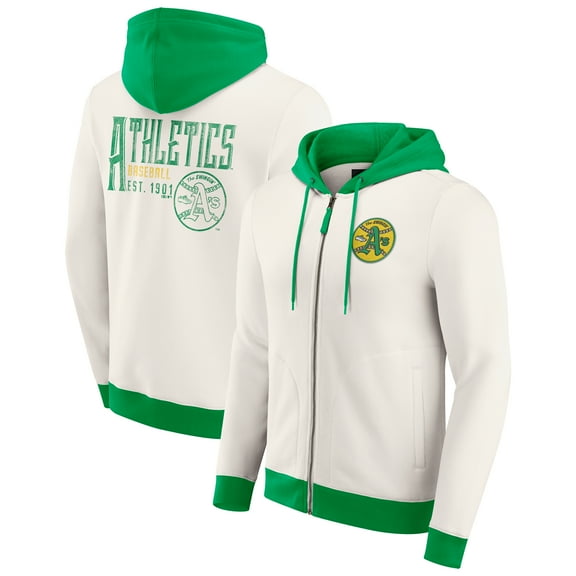Men's Darius Rucker Collection by Fanatics Cream Oakland Athletics Polar Fleece Full-Zip Hoodie