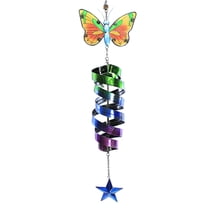 Garden Friends Wind Twirler - One Twirler 31 Inch, Metal - Rainbow Colors Yard Decor 2Wc1656 Butterfly