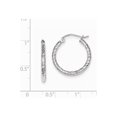 thumbnail image 2 of Primal Silver Sterling Silver Rhodium-plated Diamond-cut 2x20mm Hoop Earrings, 2 of 4