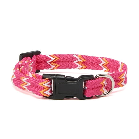 Dog Beeper Collar - Vibrant Life Pink Chevron Fashion Dog Collar, X-Small