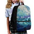 thumbnail image 3 of Uourmeti Durable Backpack for Daily Use School, 17 Inch Personalized School Backpack, Wave and Sailboat Art Pattern, 3 of 6