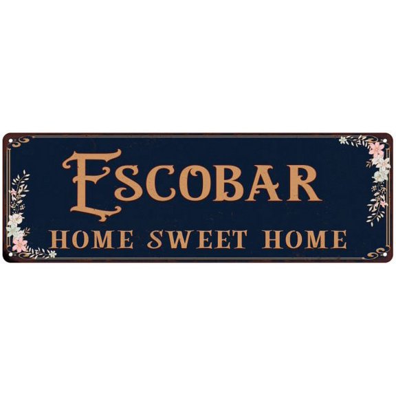 ESCOBAR Home Sweet Home Victorian Look Gift 6x18 Metal Sign 206180046778