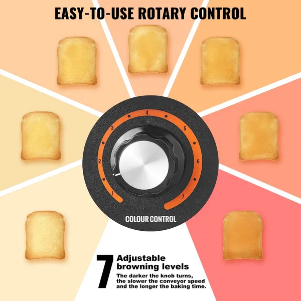 Commercial Conveyor Toaster 300 Slices Per Hour Heavy Duty Stainless Steel Electric Restaurant Toaster for Toast Bun Bagel Bread
