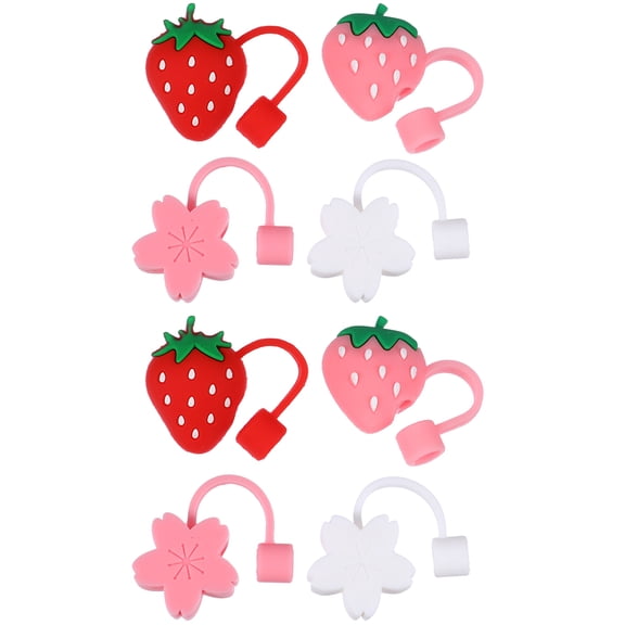 NUOLUX Silicone Straw Covers - Reusable Drink Toppers to Keep Beverages