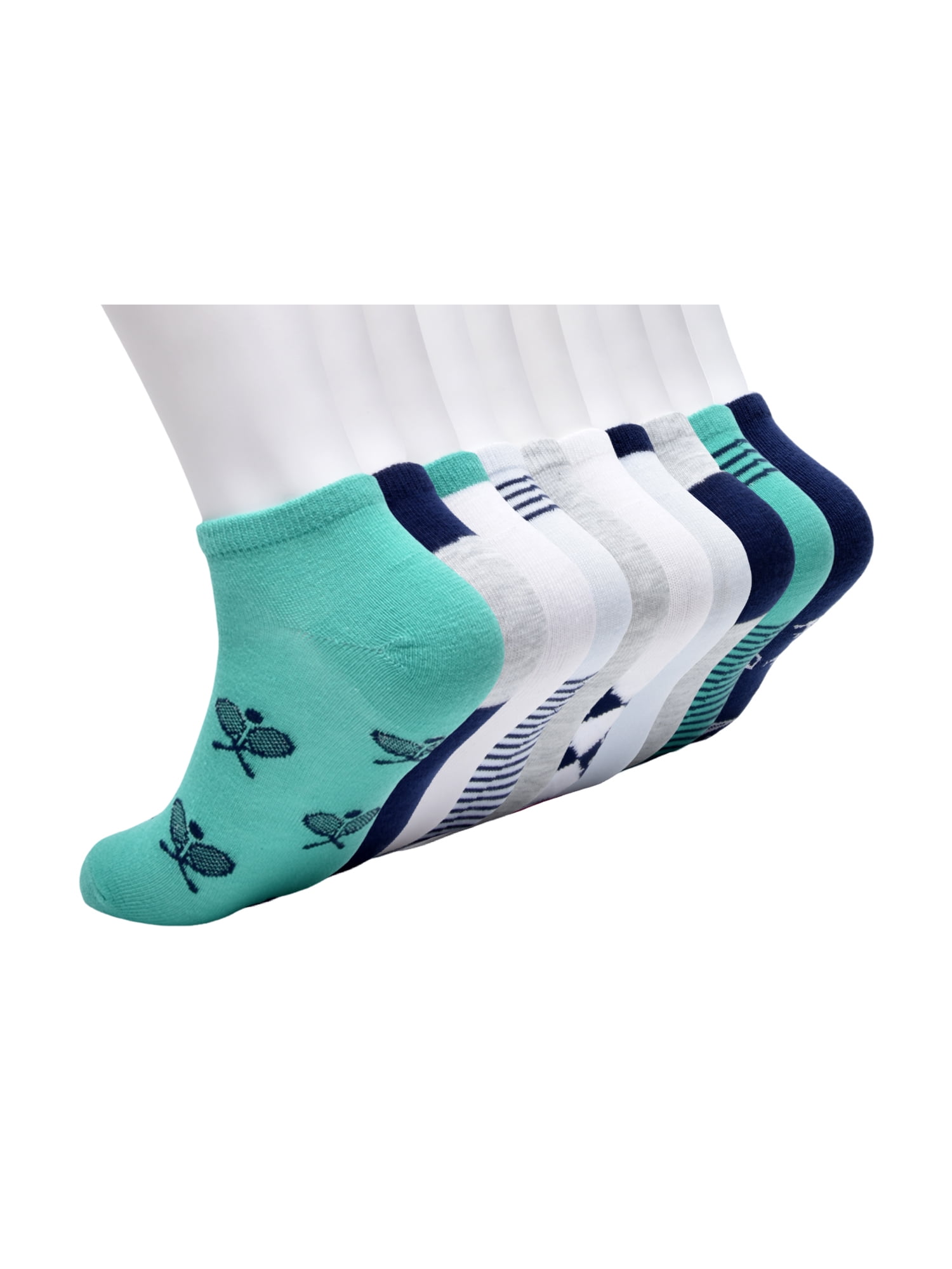 No Boundaries Womens Low-Cut Socks, 10-Pack, Sock Sizes 4-10