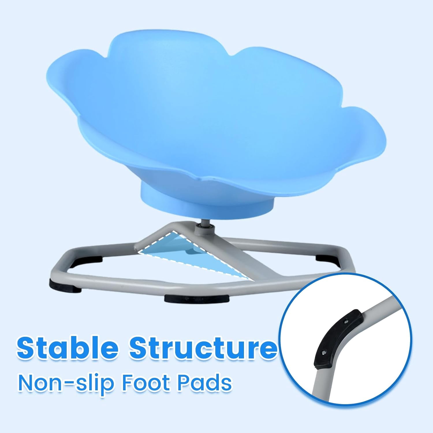 OLAKIDS Sensory Spinning Chair, Flower Shape 360° Swivel Seat for Autistic Kids Autism ADHD Children with Non-Slip Design, Sit and Spin Toy for Body Balance Coordination Training