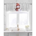 thumbnail image 2 of Faux Linen Valances for Windows Christmas Snowman with Cap Xmas Tree Snowflake Grey Curtains Valance Light Filtering Rod Pocket Small Window Treatment for Kitchen Living Room Bedroom 60x18In, 2 of 6