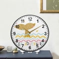 thumbnail image 5 of Dreamtimes Gold Mermaid Glitter Pattern Wall Clock Silent Non Ticking 10 Inch Round Easy to Read for Home Office School Clock, 5 of 7