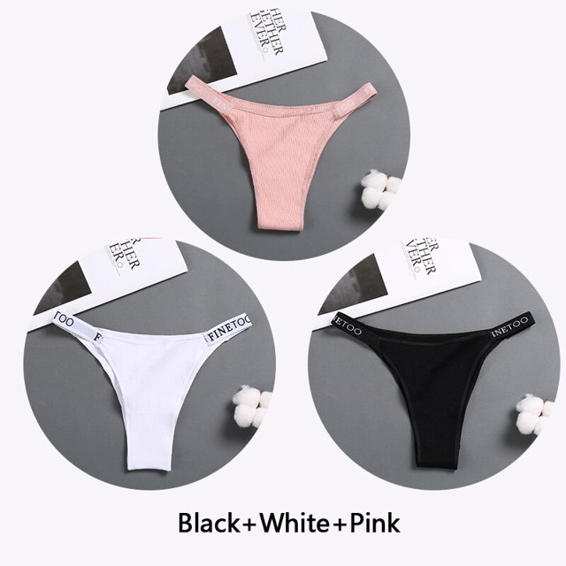 3 unids/set mujeres tangas moda carta bragas de algodón m-xl mujer calzoncillos señoras sexy ropa interior mujeres bikini panty nuevopangjing