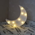 thumbnail image 3 of Letrero de marquesina con forma de media luna y 8 LED, luz nocturna a pilas, ideal para decoración de Navidad, hogar, boda, fiesta (blanco), 3 of 8