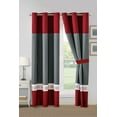 thumbnail image 2 of 11-Pc Victoria French Lily Royal Floral Damask Embroidery Quilted Pleated Comforter Curtain Set Burgundy Red White Gray Queen, 2 of 2