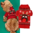thumbnail image 1 of Dog Snow Sweaters, Christmas Elk Pattern, Fairy Tale Style Winter Sweaters for Small Medium Dogs, Knitted with Acrylic Fiber Fabric, 1 of 7