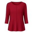 thumbnail image 4 of Kingdiese Women's 3/4 Sleeve T Shirt Loose Fit And Stylish Ladies Long Sleeve Dressy Tops, Size XL, 4 of 4