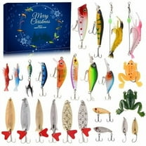 Advent Calendar Fishing Christmas Countdown - 24 Days Fishing Lures Set for Fisher Adult Men Teen Boys - 2025 Xmas Surprise Gift