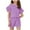 Purple, variant on Mgmyaa Girls Summer 2-Piece Outfit Sets Comfortable Short Sleeve Round Neck T-Shirt and Elastic Waist Shorts Set for Kid
