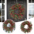 thumbnail image 1 of BKER Couronne de Baies Porte de Houx avec Feuilles Vertes Festive pour Porte d'Entrée et Usage Intérieur, 1 of 7
