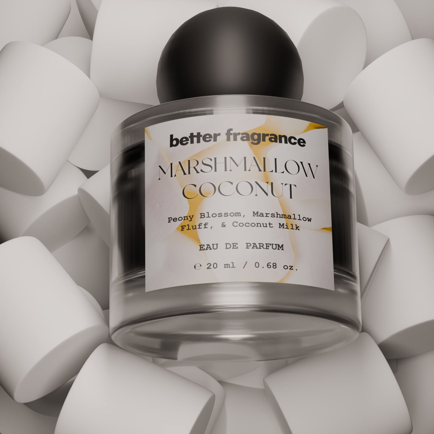 Better Fragrance Marshmallow Coconut Eau de Parfum for Women, Sweet Gourmand Perfume, Travel Size, 0.68 fl oz