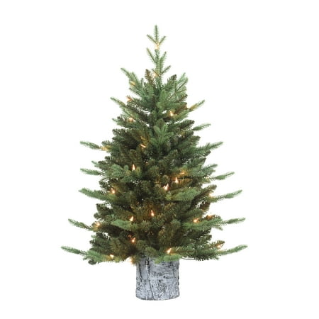 Pre-Lit 3  Potted Artificial Christmas Tree with 50 Lights  Green