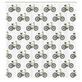 thumbnail image 3 of Ambesonne Cartoon Shower Curtain, Yellow Bicycle Pattern, 69"Wx70"L, Mustard Black, 3 of 5
