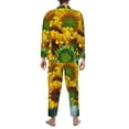 thumbnail image 5 of Kll Sunflowers In Bucket Sleepwear Mens Flannel Pajamas,Long Cotton Pj Set, 5 of 9