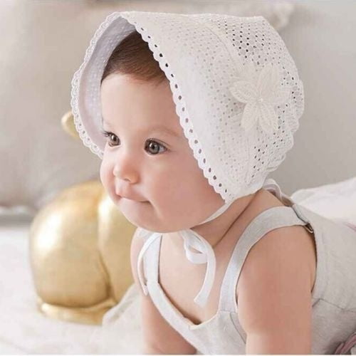 Baby Bonnet Newborn White Sun Hat Hat Baby Bonnet Sun Cap Lace