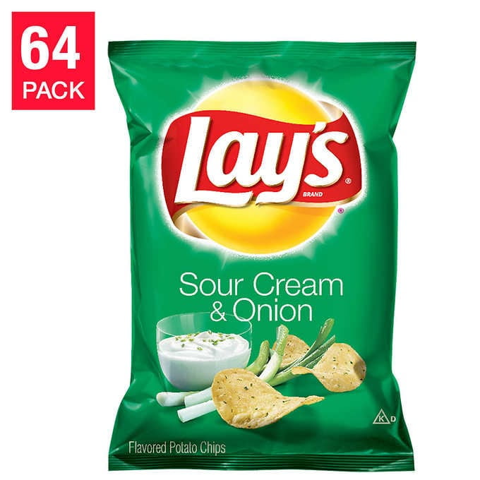 Lay's Potato Chips, Sour Cream & Onion, 1.5 oz, 64count