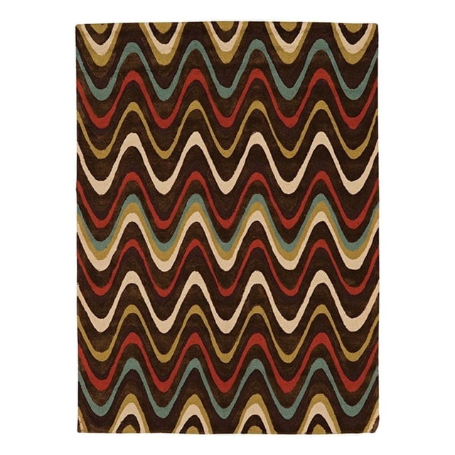 Linon Trio Mouzi Tapis en Polyester Tufté à la Main 5'x7' Brun