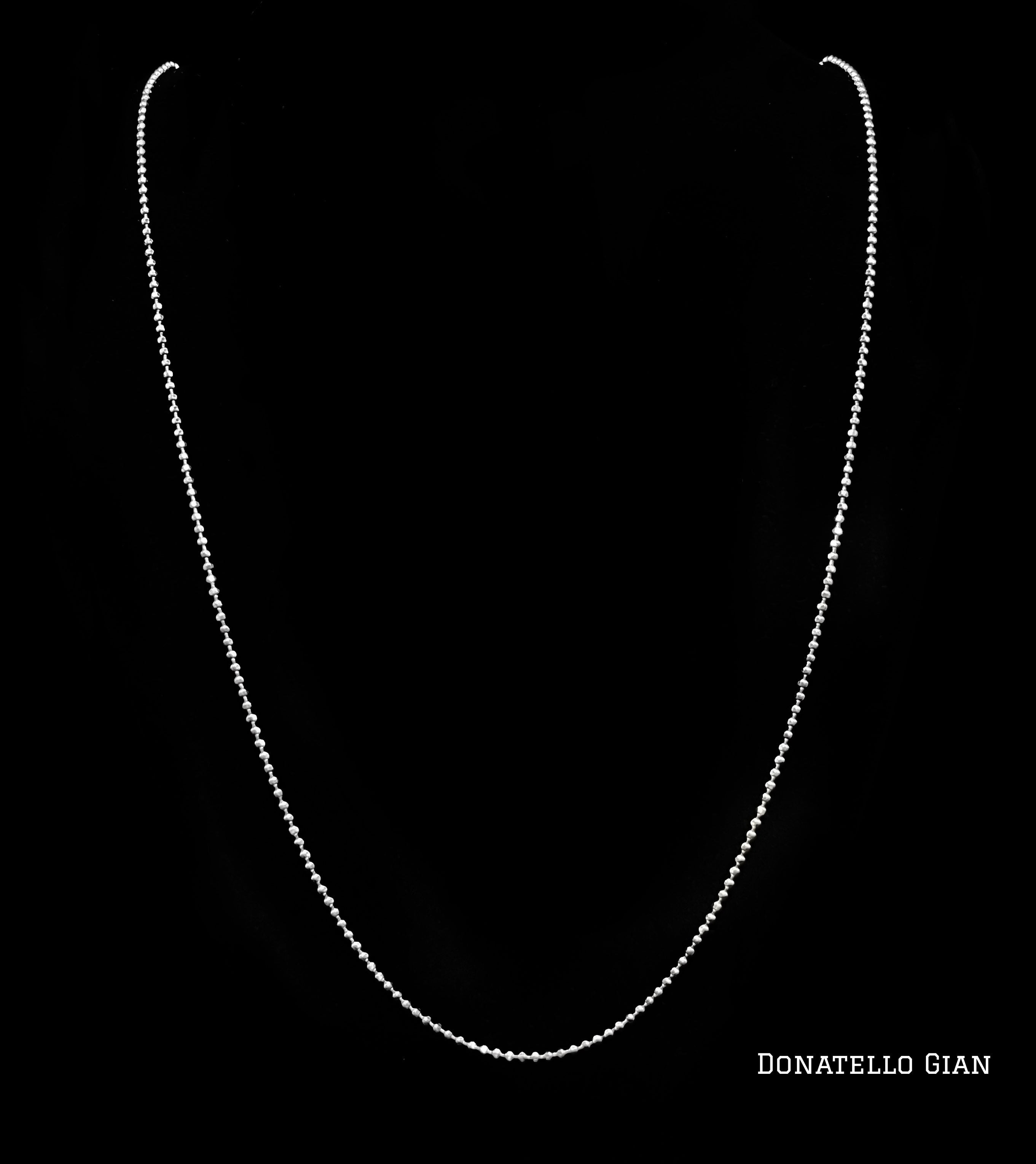 Sterling Silver 925 Diamond Cut Bead Ball Necklace 1.3MM, 16"24", Bead