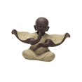 thumbnail image 4 of Buddha Small Monks Statue Sculpture Mini Buddhist Figurine for Car Table Desk Shelf Yellow, 4 of 9