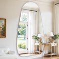 thumbnail image 4 of Antok 81"x41" Wavy Full-Length Mirror with Stand - Elegant Floor Mirror, Shatterproof, Freestanding/Wall Mount, for Bedroom, Dressing Room, Reinforced Sliver Frame, 4 of 8