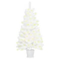 thumbnail image 1 of vidaXL Arbre de Noël Artificiel Pré-Éclairé Blanc 90 cm, 1 of 5