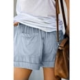 thumbnail image 1 of Pantalones cortos de verano para mujer, cintura elástica, cierre de cordón, cintura media, pantalones cortos de estilo casual con bolsillos laterales, 1 of 4