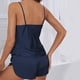 thumbnail image 3 of Conjunto de pijama de satén de 2 piezas para mujer - Camisola y pantalones cortos - Verano - Poliéster - S-XL - Sexy/Casual, 3 of 5
