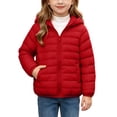 thumbnail image 6 of Winter Puffer Coat with Bear Ears for Boys Girls, Long Sleeve Hooded Zip Up Cotton Outerwear Jacket with Pockets, Red 4-5 Years, 6 of 8