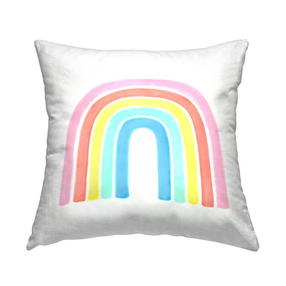 Stupell Industries Traditional Pastel Arch Rainbow Children's Striped Pattern Kids Multi-Color,18 x 7 x 18 Decorative Pillows