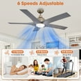 thumbnail image 6 of Parrot Uncle Ceiling Fans with Lights and Remote 56 Inch Large Outdoor Ceiling Fans for Patios Bedrooms, Dimmable Light, Reversible DC Motor, Brushed Bronze, 6 of 9