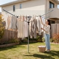 thumbnail image 3 of Qunbio Outdoor Clothes Drying Rack, 197 ft Heavy Duty Umbrella Clothesline, Adjustable Height Collapsible Umbrella Drying Rack for Backyard Camping, 3 of 9