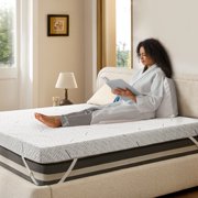 BEDLORE Twin Memory Foam Mattress Topper, 3 Inches Mattress Pad with Removable Washable Cover for Back Pain Relief