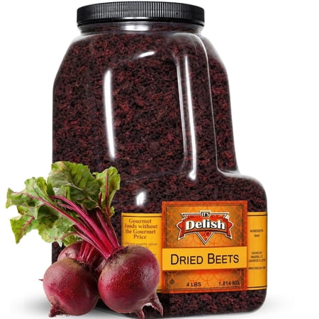 Dehydrated Beet Dices by It's Delish 4 LBS Restaurant Gallon Jug with Handle Premium Dried Diced Red Beets for Borscht, Salads, Hummus, Smoothies & Long Term Food Storage Kosher