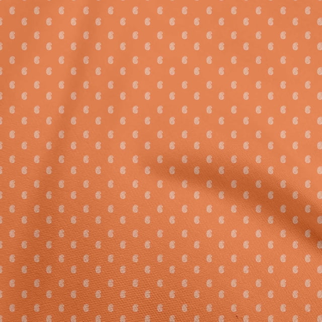 oneOone Silk Tabby Orange Fabric Asian Floral Block Craft Projects Decor Fabric Printed By The Yard 42 Inch Wide