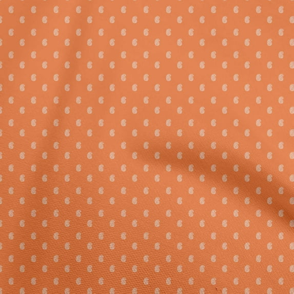 oneOone Rayon Orange Fabric Asian Floral Block Sewing Craft Projects Fabric Prints By Yard 56 Inch Wide