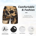thumbnail image 3 of Haiem Grim Coffee Skull Mens Swim Trunks with Compression Liner 2 in 1 Swimming Shorts Stretch Swimwear Quick Dry,Board Shorts-X-Large, 3 of 9