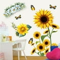thumbnail image 5 of YOHAVEN Sunflower Wall Sticker Removable PVC Flower Decal, Home Bedroom Living Room Nursery Playroom Wall Art Decorative Background Decor, 5 of 9