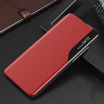 Case for Samsung Galaxy A53 5G with Magnetic Closure Kickstand Mirror Window Flip Folio Case, Luxury PU Leather Rugged PC Bumper Shockproof Phone Cover for Samsung Galaxy A53 5G 6.5 Inch,Red