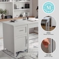 thumbnail image 4 of Martha Stewart Hutton Shaker Style Home Office Desk with Storage in Gray with Brushed Nickel Hardware, 4 of 13