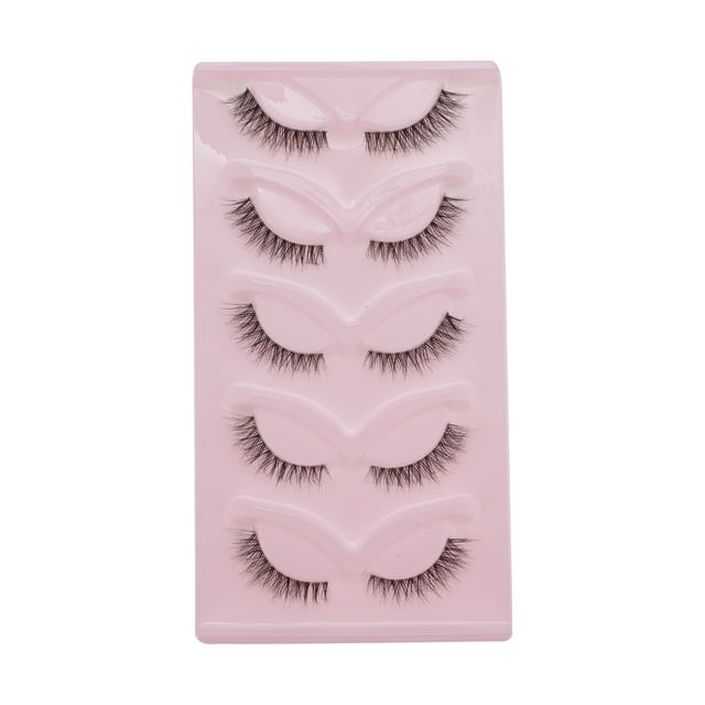 Unique Bargains 5 Paires de Faux Cils 5D Doux pour Usage Quotidien Noir