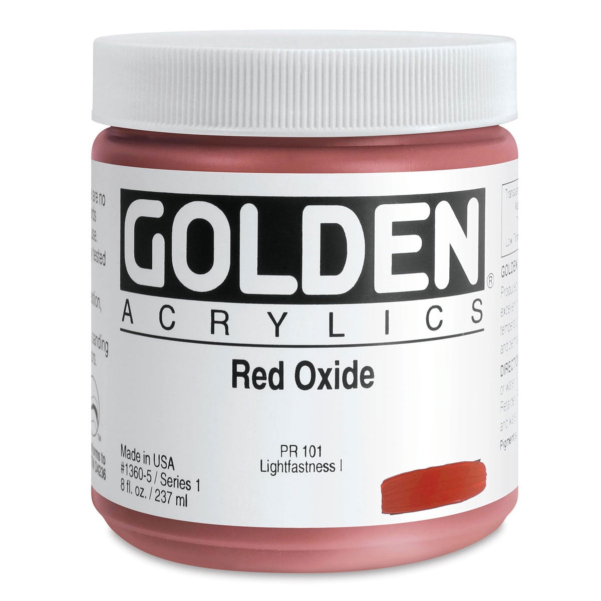 Golden Heavy Body Artist Acrylics - Red Oxide, 8 oz Jar