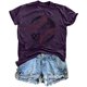thumbnail image 1 of Mujeres Impreso Casual Top, Manga Corta Crew Cuello Blusa para la Primavera Y el Verano Desgaste, Ligero Imitación Algodón Moda Tee, 1 of 2